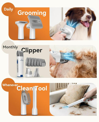 Oneisall Dog Hair Vacuum & Grooming Kit